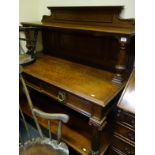 Oak Arts & Crafts period Chiffonier/Buffet a parcel shelf above a serving area all above a cluster