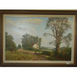 David Smith, a large an impressive oil painting on canvas in original frame 36" x 24" signed