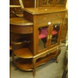 Late 19c Chiffonier base comprising shelving and glazed door to the front, 4' wide x 4' tall