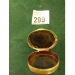 19c Agate snuff box c1860's with gilt boarder