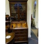 Georgian style Bureau Bookcase 6'6 tall x 3' wide