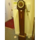 Art Deco period 1930's Granddaughter clock 4' tall with Westminster chime, Oak case