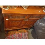 Antique style good quality oak sideboard with 2 doors to the front on raised supports