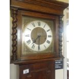 Antique style Longcase clock 6'6 tall with an oak case and 8 day movement striking on gongs Roman