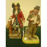 Royal Doulton an un-glazed figurine hand sculptured of Captain Hook, 8" tall and a similar period
