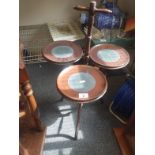 3 tier centre cake plate stand, mahogany c1900