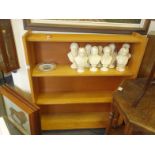 1970's teak open bookcase, 4 shelves enclosed 3'6 high x 3' wide