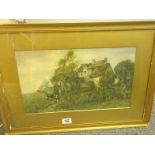 Framed and glazed watercolour by Auguste Clement Herst panoramic landscape scene with figures,