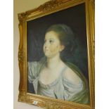 Antique style gilt framed portrait of a Young Lady on canvas 24" x 20" signed Augustus Kent
