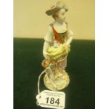 19th early 20 th Century Meissen, The Flowers Seller with a Sheep seated at her