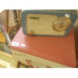 Vintage record player table top version of Regentone and a Baird Transistor Radio, both un-tested