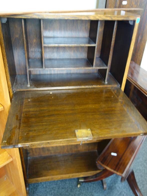 Art Deco period Bureau Bookcase, the Bureau section above a small bookcase area - Image 2 of 2