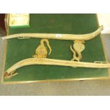 Pair of Antique Shire Horse wood and metal harnesses