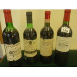 4 x bottles of Bordeaux to include a 2004 Lescalle, a 1992 Castello Medici, a 1988 Carinena and a
