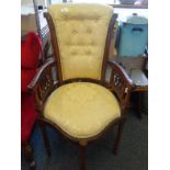 Arts & Crafts upholstered period hall chair