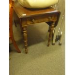 Good quality Cuban mahogany Pembroke table c1850, single long drawer to the front with brass handles