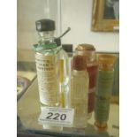 Oil or soak oil bottle x 5 to include a rare Hardy's Moth and Insect destroyer, 2.1/4" long x 1.5"