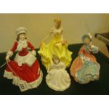 4 x Royal Doulton figurines from the Pretty Ladies series, Spring, Summer, Autumn, and Winter,