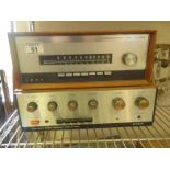 Vintage Stereo Amplifier and Tuner by Leak and an Amplifier by Trio both in teak surrounds, un-