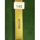 Brass bound antique spirit level, by Stanley model No:093