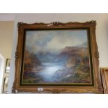 Good quality oil painting on canvas by Prudence Turner, a picture depicting a panoramic Highland