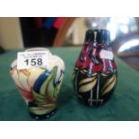 2 x contemporary small vase 4" tall impressed to base with date mark 2005 makers mark