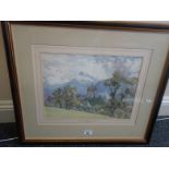 Nelwon Dawson ARWS RBA RE 1859-1941, a f/g watercolour depicting a Continental panoramic landscape