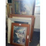 Amount of paintings and prints, each one framed 7 items inclduing gilt frames