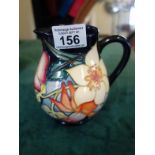 Moorcroft contemporary Pansy pattern jug, 6" tall impressed to base with makers mark and initials