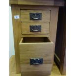 Similar to previous lot a pair of solid wood side units each one with drawers to the front, 2'6 tall