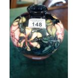 Superb Moorcroft vase with impressed initials WM to base and dated 93' a pink Pansy design with tube