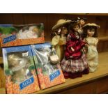 The Promenade Collection, 3 x small Dolls, Alice, Anne and Eugenie, each in original box and