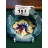 Small Moorcroft ashtray, 4" dia some restoration to rim