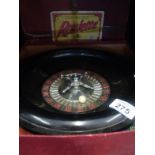 Chad Valley & Company a Vintage Roulette Game with Roulette Wheel enclosed, and green baize table