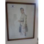 Interesting f/g watercolour Scottish Regimental Soldier Lance Corporal in full Military dress and