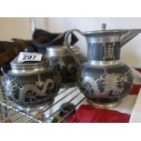 3 piece pewter tea set by Tungshun factory 3 items