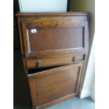 Oak 1920's student Bureau the cupboard below Bureau top