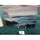 Charles E Butler, oil painting on board titled The Incoming Tide, possibly Cornwall, signed bottom