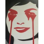 Pure Evil, JFK's Nightmare, a unique commissioned acrylic and spray paint on canvas, red, grey and