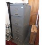 Vintage metal 4 drawer filing cabinet, grey