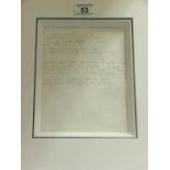 Ronnie Wood (from the Rolling Stones) a framed pencil original lyrics entitled "I want, I want, I