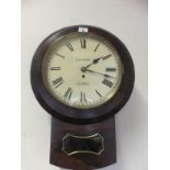 Victorian period Superb fusee movement School clock with drop pendulum ,Dial marked A V SLACK