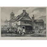 John Skinner PROUT (1806-1875) Black & white lithograph ‘The Old Market House Penzance’ Taken down