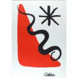 After Alexander CALDER (1898-1976) Coloured print Untitled abstract in red & black Inscribed ‘