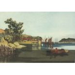 *Geoffrey Sneyd GARNIER (1889-1970) Coloured etching aquatint ‘Flushing’–fishing boats & ships