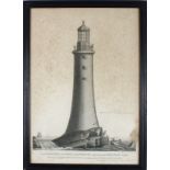 After Edward ROOKER Black & white engraving ‘South Elevation of the Stone Lighthouse completed upon