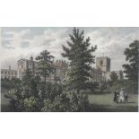 Two 19th C. hand coloured black & white engravings ‘Jesus College’ Cambridge Framed & glazed 4.5”