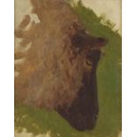 Ernest Albert WATERLOW (1850-1919), Oil on card, Study of the head of a sheep, Bears studio stamp on