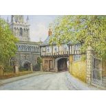 * Albert H. FINDLEY (1880-1975), Watercolour / gouache, Church of St Mary de Castro Leicester & half