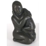 Theresa GILDER (b.1935), A bronze resin sculpture, Kneeling Mother & child, Signed & numbered 31/